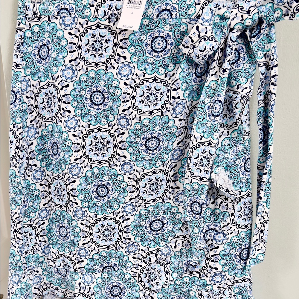 LOFT Blue and White Pattern Skirt Sarong Style.